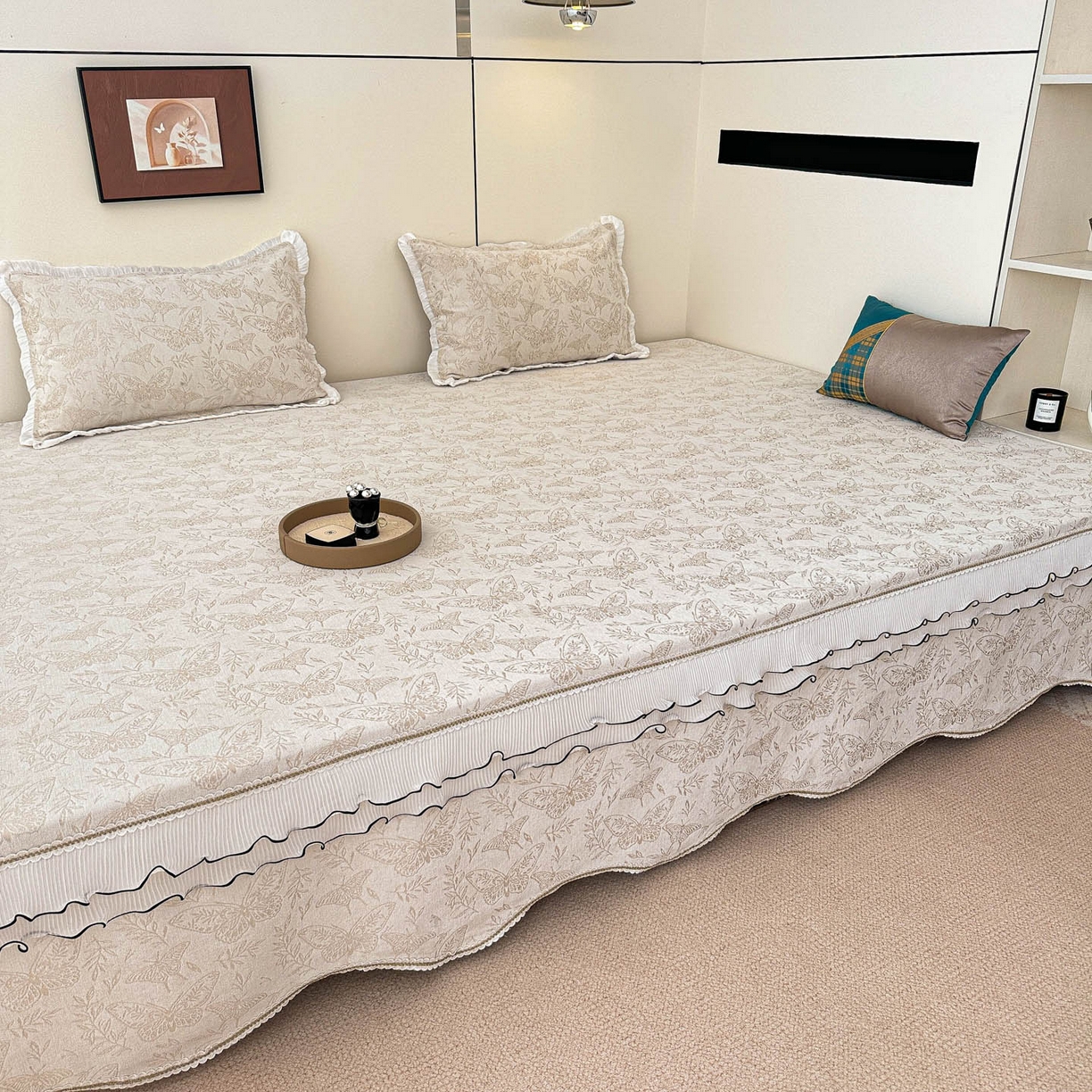 91家纺网 家纺一手货源 找家纺 手艺人家纺 2025新款雪尼尔复合炕盖XK3758-3760√ XK3760米