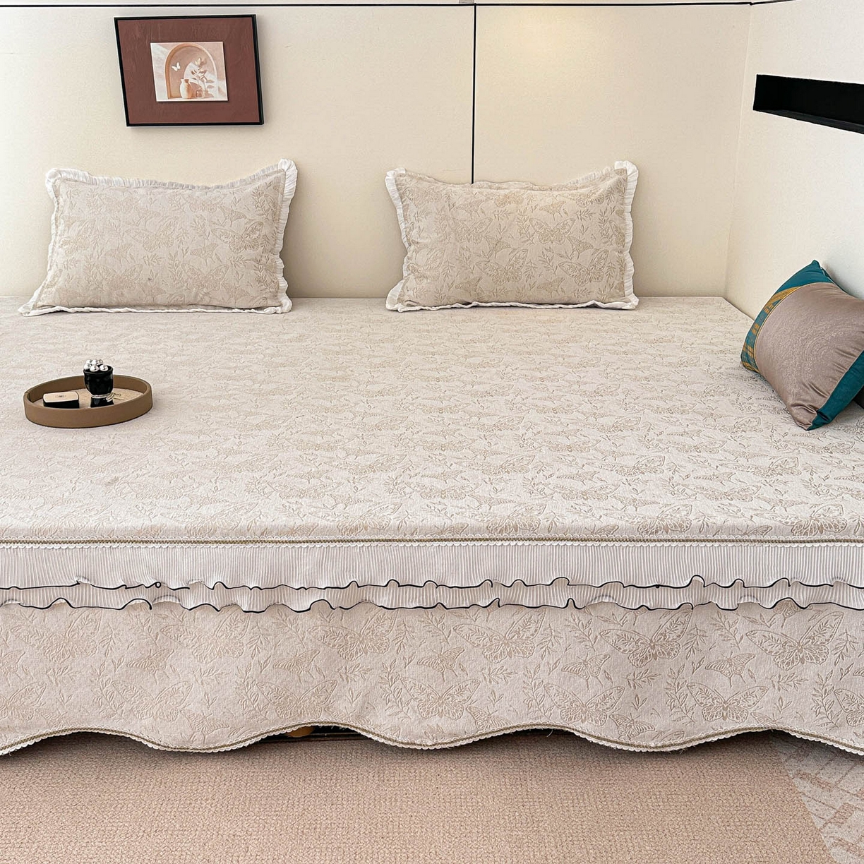 91家纺网 家纺一手货源 找家纺 手艺人家纺 2025新款雪尼尔复合炕盖XK3758-3760√ XK3760米