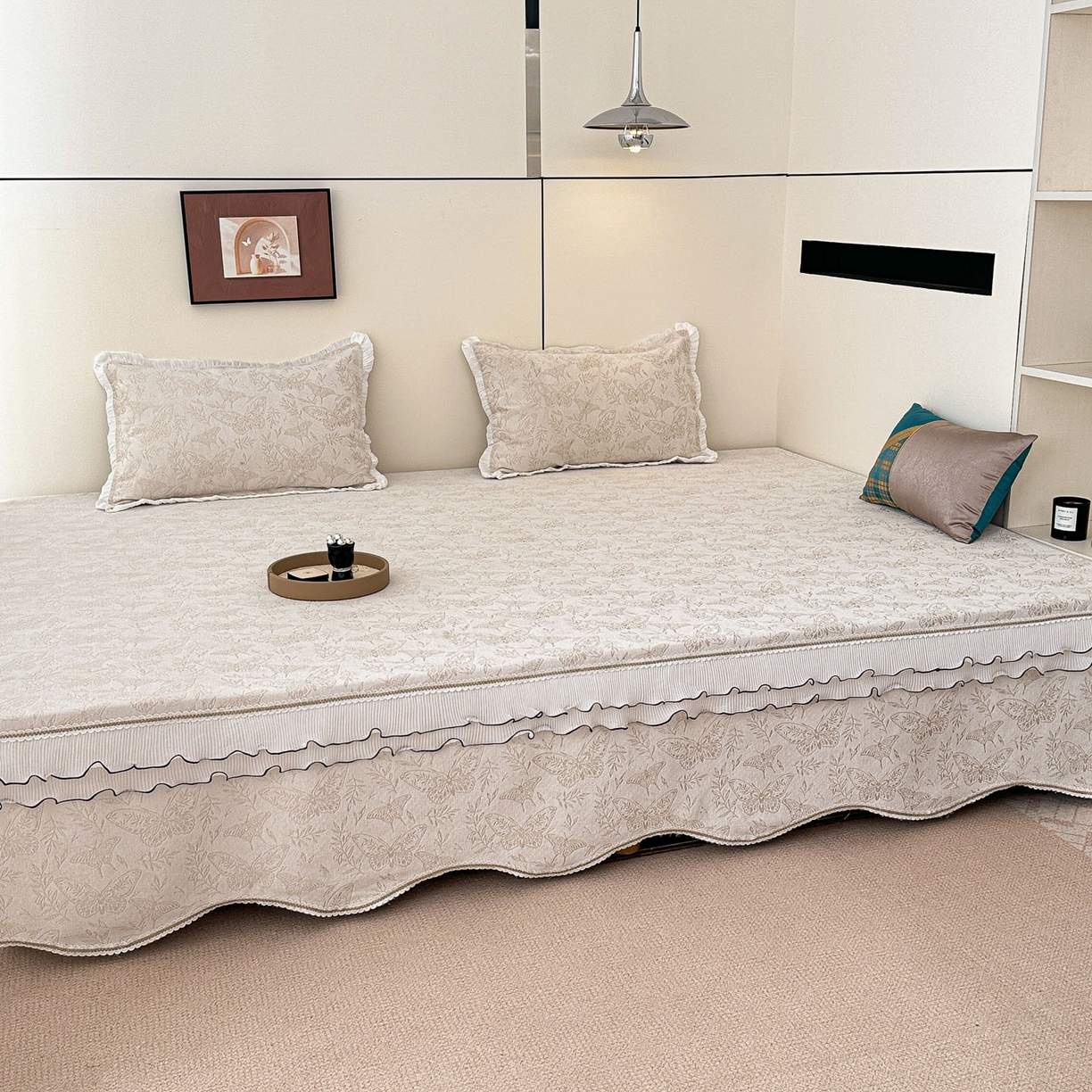 91家纺网 家纺一手货源 找家纺 手艺人家纺 2025新款雪尼尔复合炕盖XK3758-3760√ XK3760米