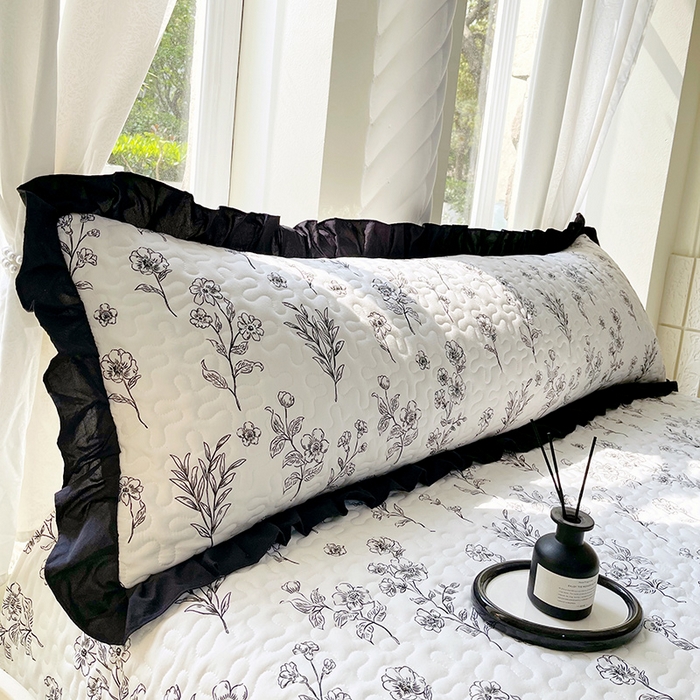 91家纺网 家纺一手货源 找家纺 （总）雨彤家纺2025新款赫本风水洗棉花边夹棉枕套双人款