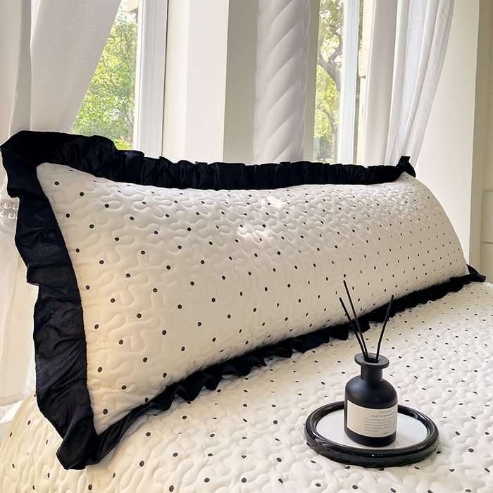 91家纺网 家纺一手货源 找家纺 （总）雨彤家纺2025新款赫本风水洗棉花边夹棉枕套双人款