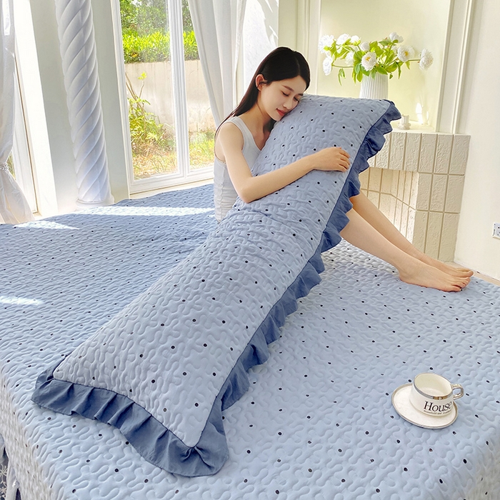 91家纺网 家纺一手货源 找家纺 （总）雨彤家纺2025新款赫本风水洗棉花边夹棉枕套双人款