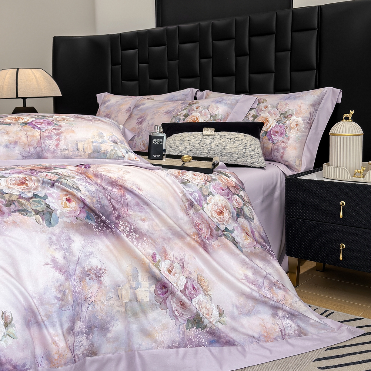 91家纺网 家纺一手货源 找家纺 元元家居（元元被业） 2026新款天丝棉四季款四件套-炫彩系列 爱丁堡