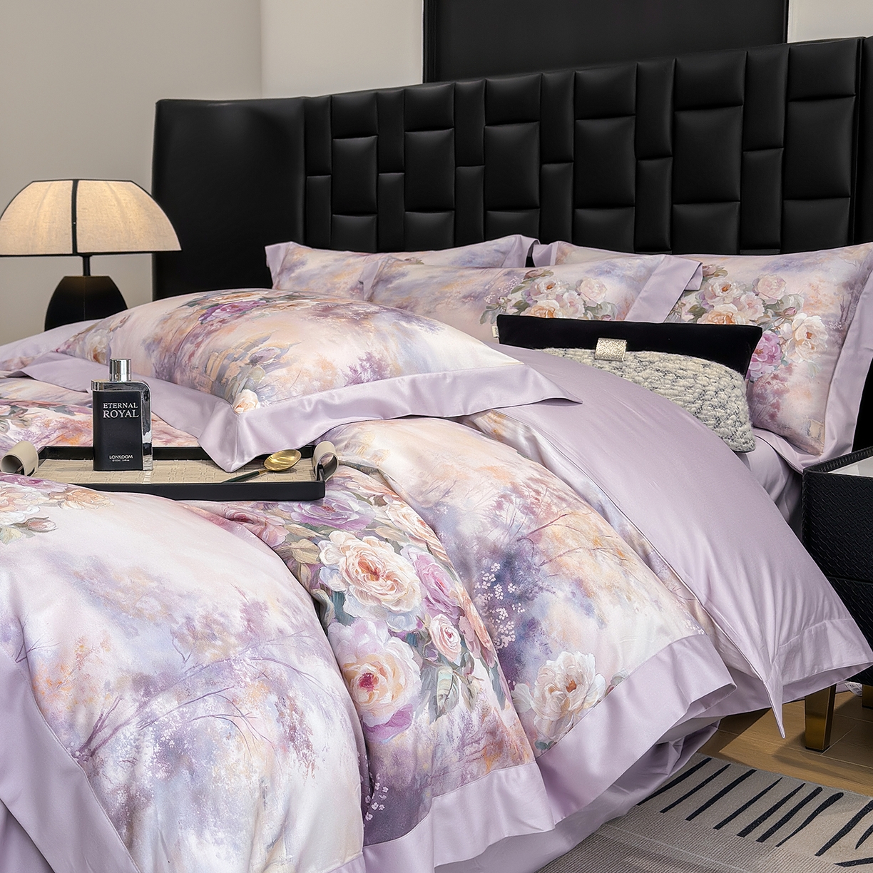 91家纺网 家纺一手货源 找家纺 元元家居（元元被业） 2026新款天丝棉四季款四件套-炫彩系列 爱丁堡