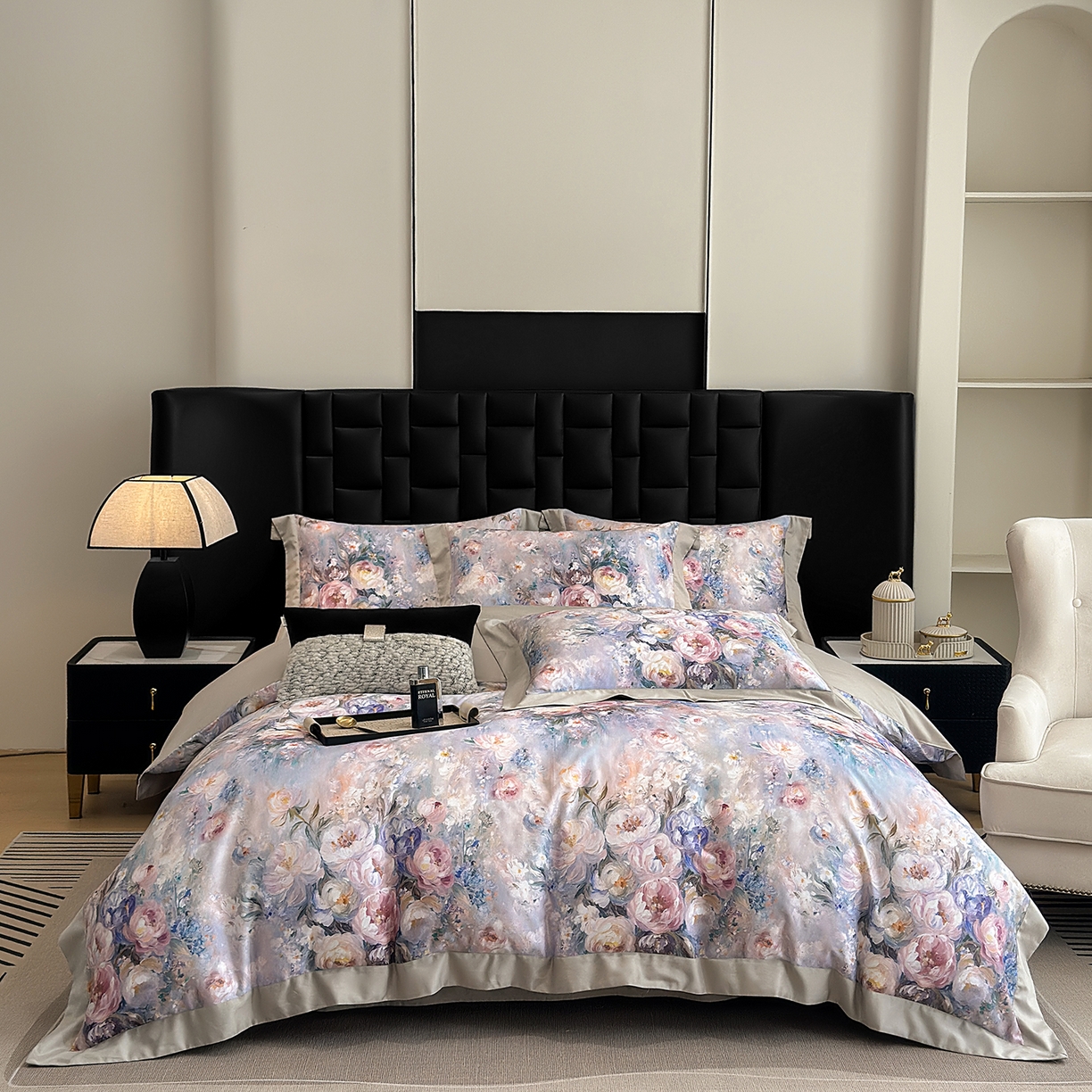 91家纺网 家纺一手货源 找家纺 元元家居（元元被业） 2026新款天丝棉四季款四件套-炫彩系列 爱丽丝