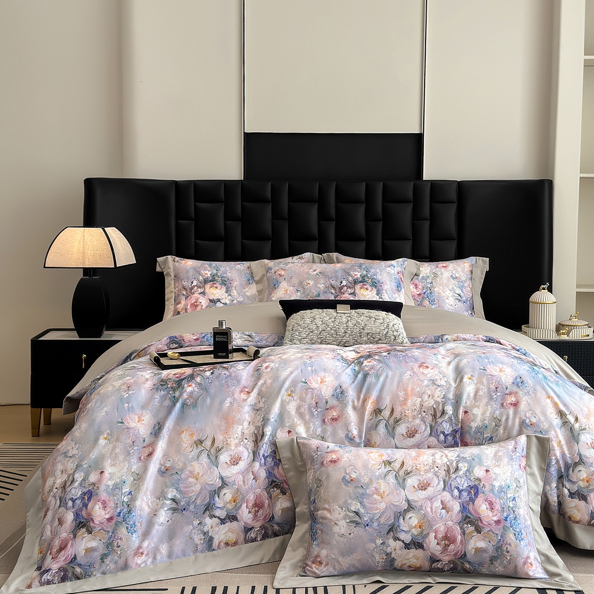 91家纺网 家纺一手货源 找家纺 元元家居（元元被业） 2026新款天丝棉四季款四件套-炫彩系列 爱丽丝