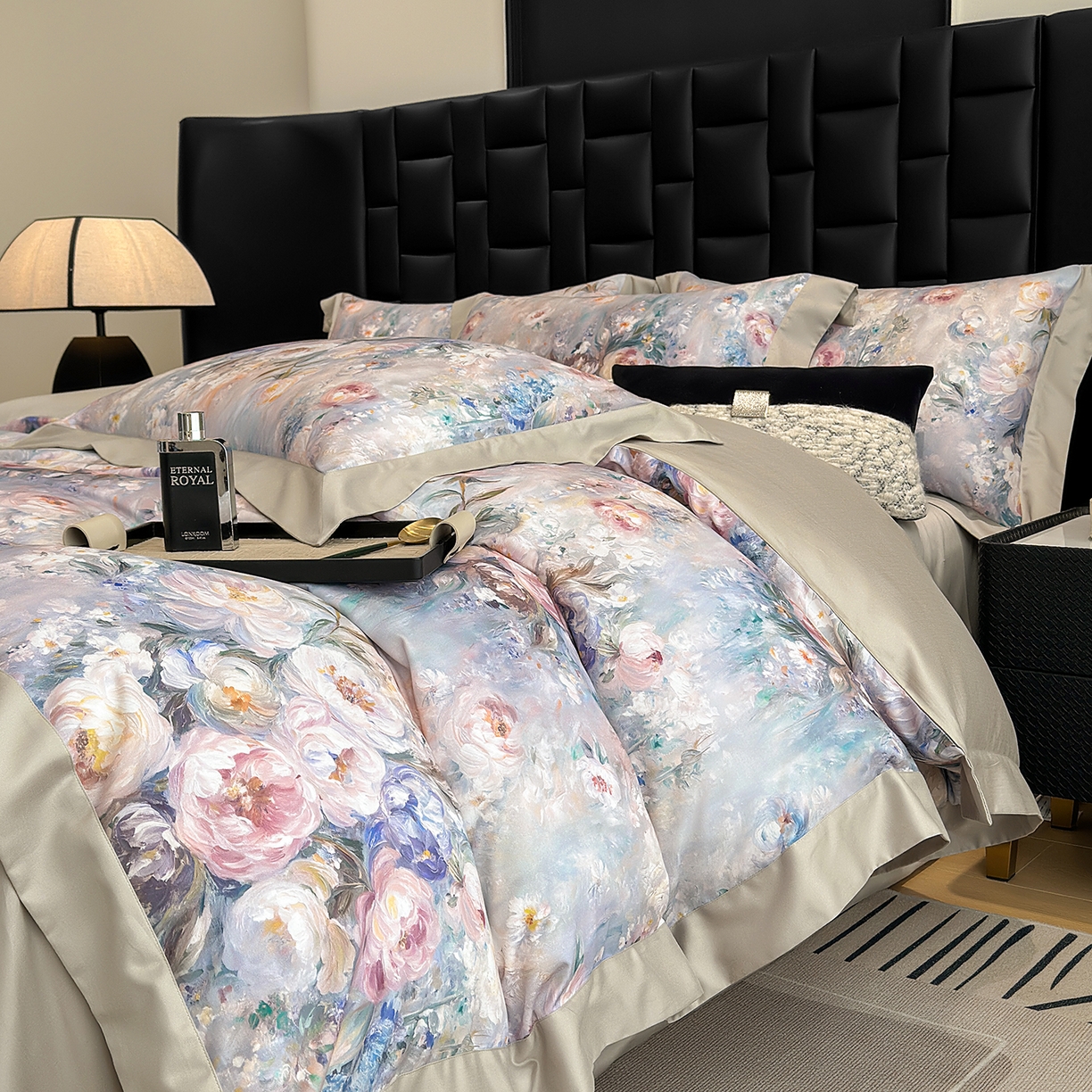 91家纺网 家纺一手货源 找家纺 元元家居（元元被业） 2026新款天丝棉四季款四件套-炫彩系列 爱丽丝