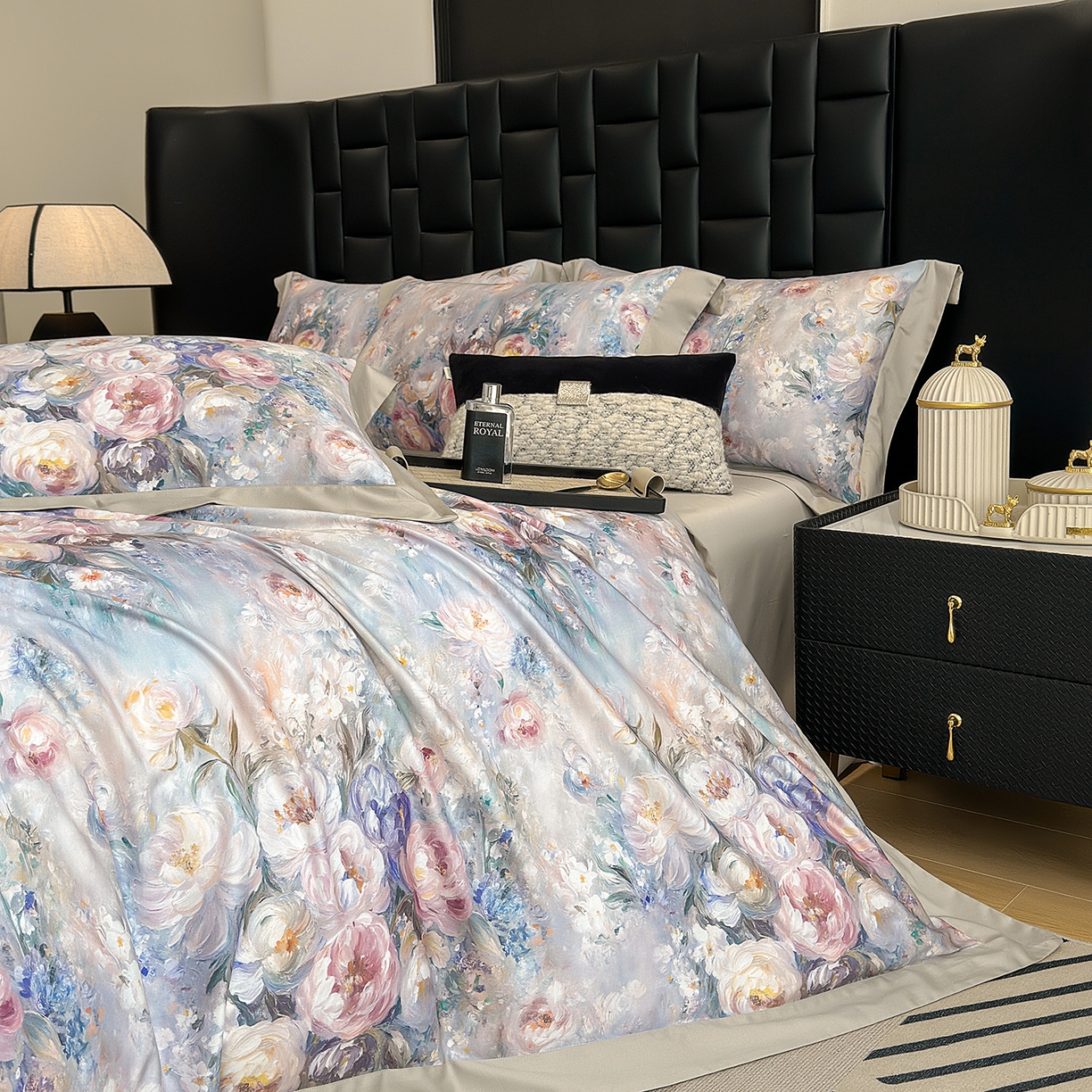 91家纺网 家纺一手货源 找家纺 元元家居（元元被业） 2026新款天丝棉四季款四件套-炫彩系列 爱丽丝