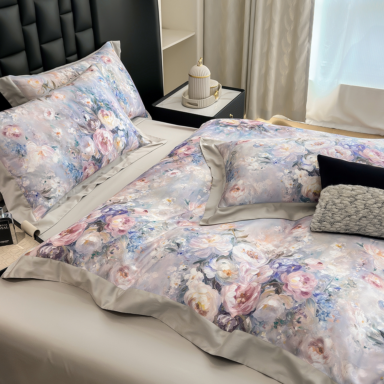 91家纺网 家纺一手货源 找家纺 元元家居（元元被业） 2026新款天丝棉四季款四件套-炫彩系列 爱丽丝