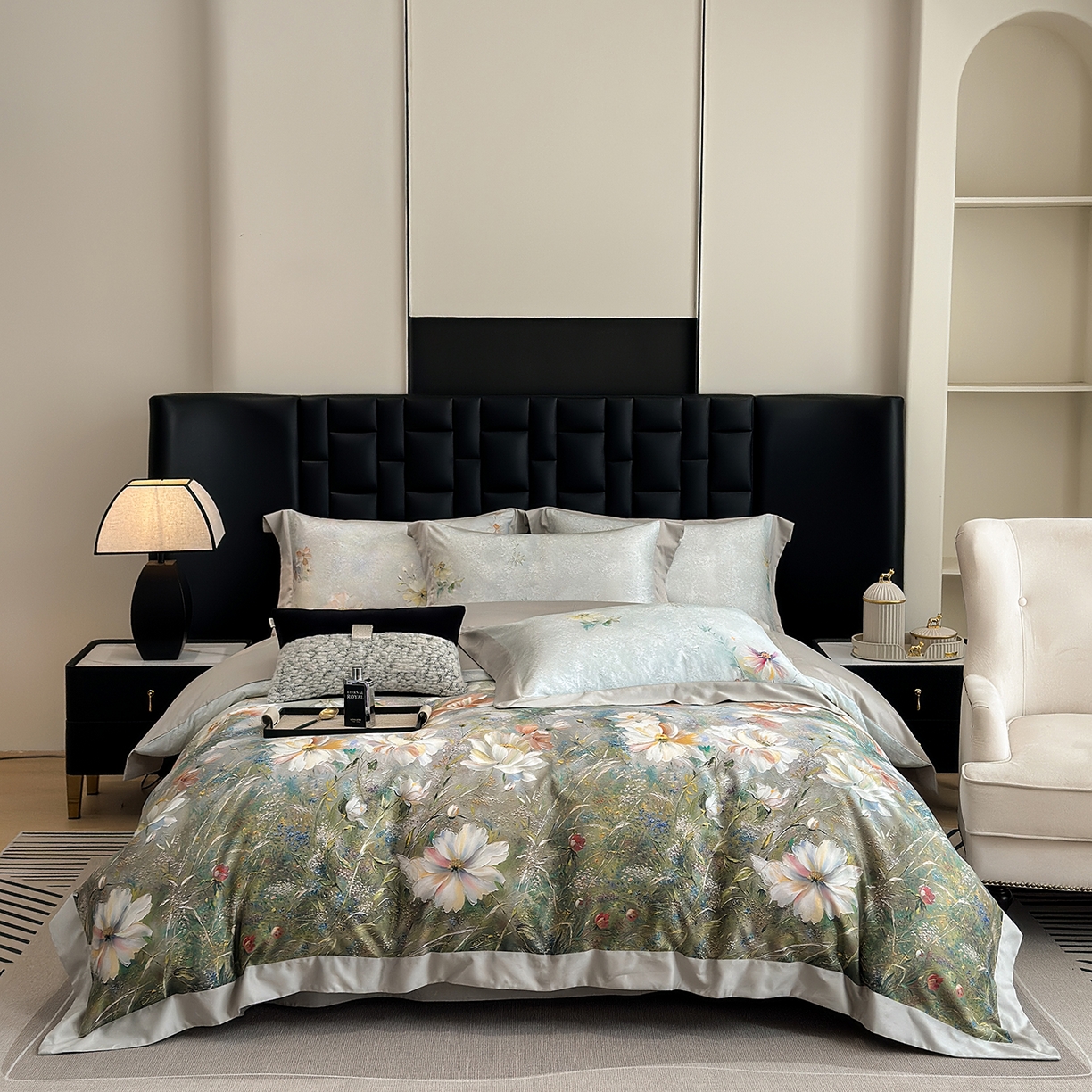 91家纺网 家纺一手货源 找家纺 元元家居（元元被业） 2026新款天丝棉四季款四件套-炫彩系列 春意