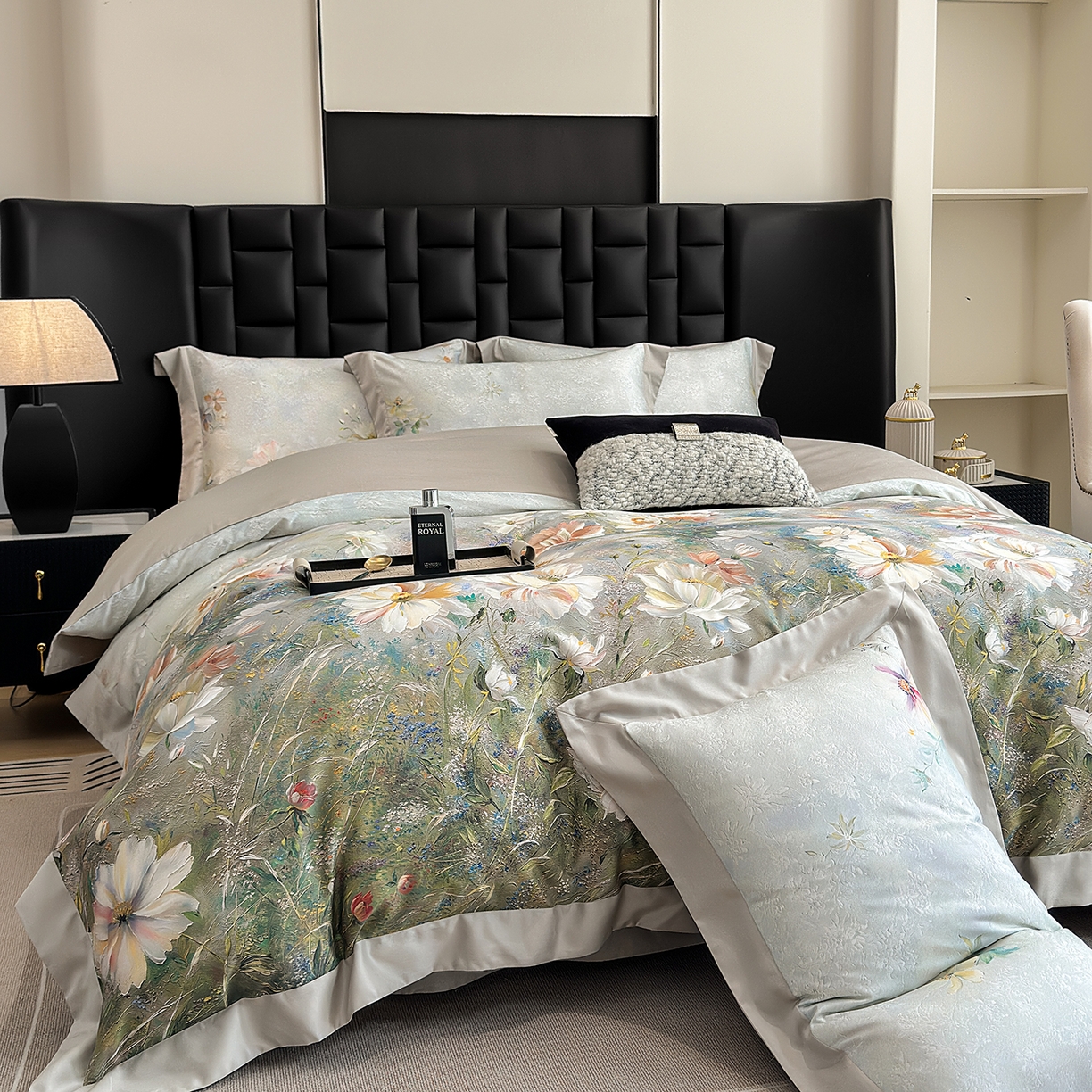 91家纺网 家纺一手货源 找家纺 元元家居（元元被业） 2026新款天丝棉四季款四件套-炫彩系列 春意