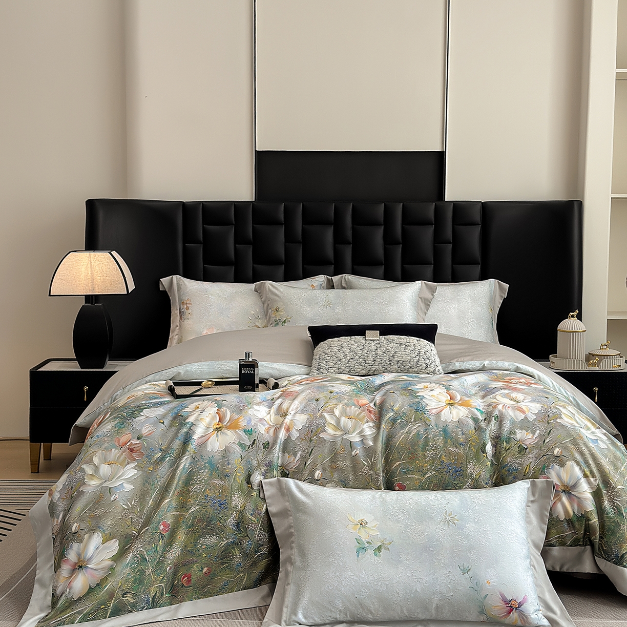 91家纺网 家纺一手货源 找家纺 元元家居（元元被业） 2026新款天丝棉四季款四件套-炫彩系列 春意