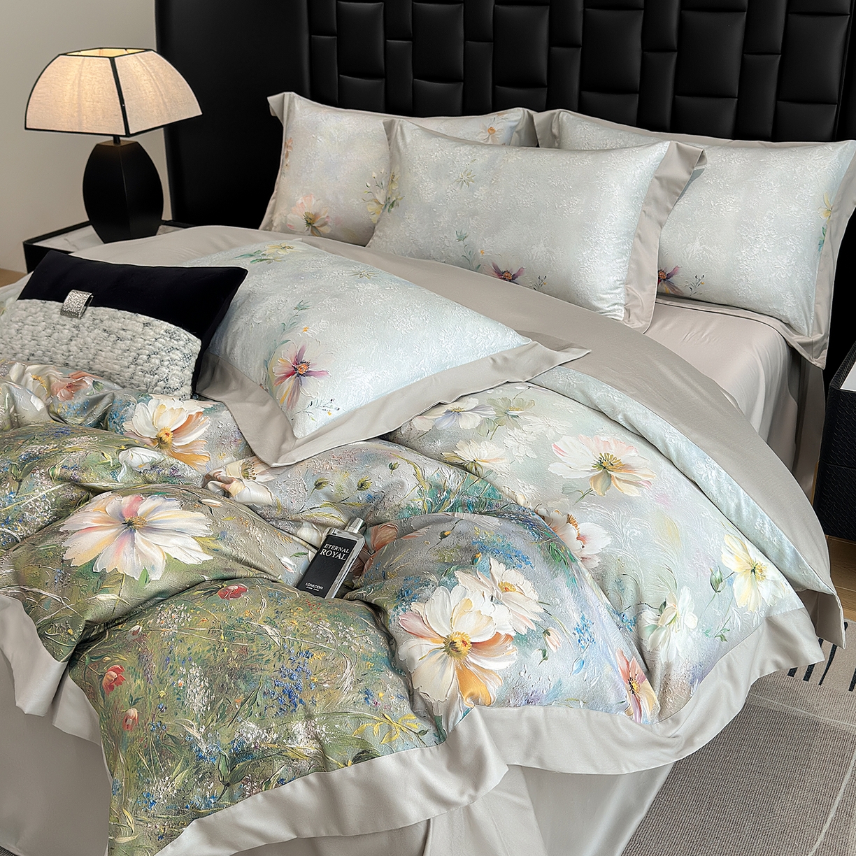 91家纺网 家纺一手货源 找家纺 元元家居（元元被业） 2026新款天丝棉四季款四件套-炫彩系列 春意