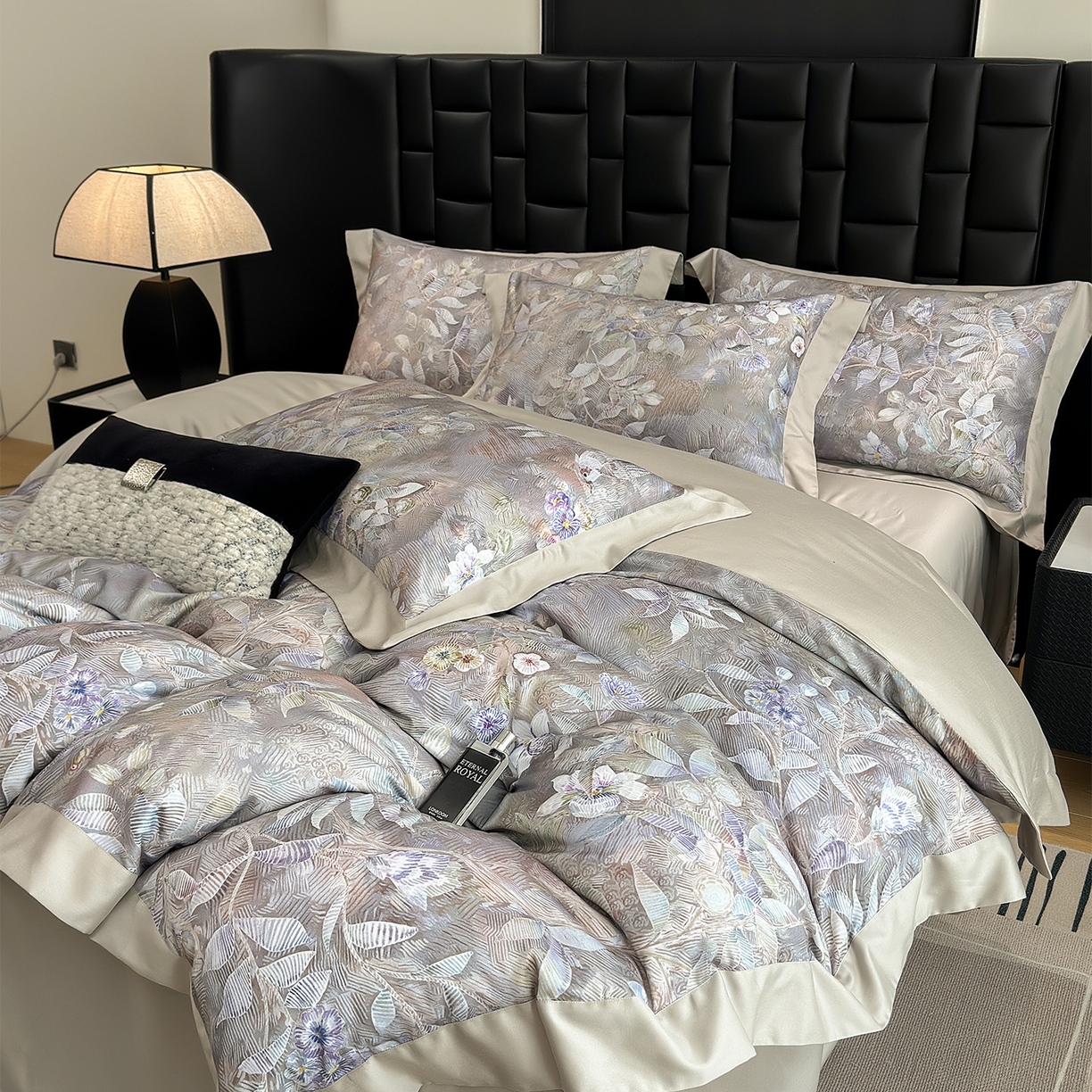 91家纺网 家纺一手货源 找家纺 元元家居（元元被业） 2026新款天丝棉四季款四件套-炫彩系列 花无缺