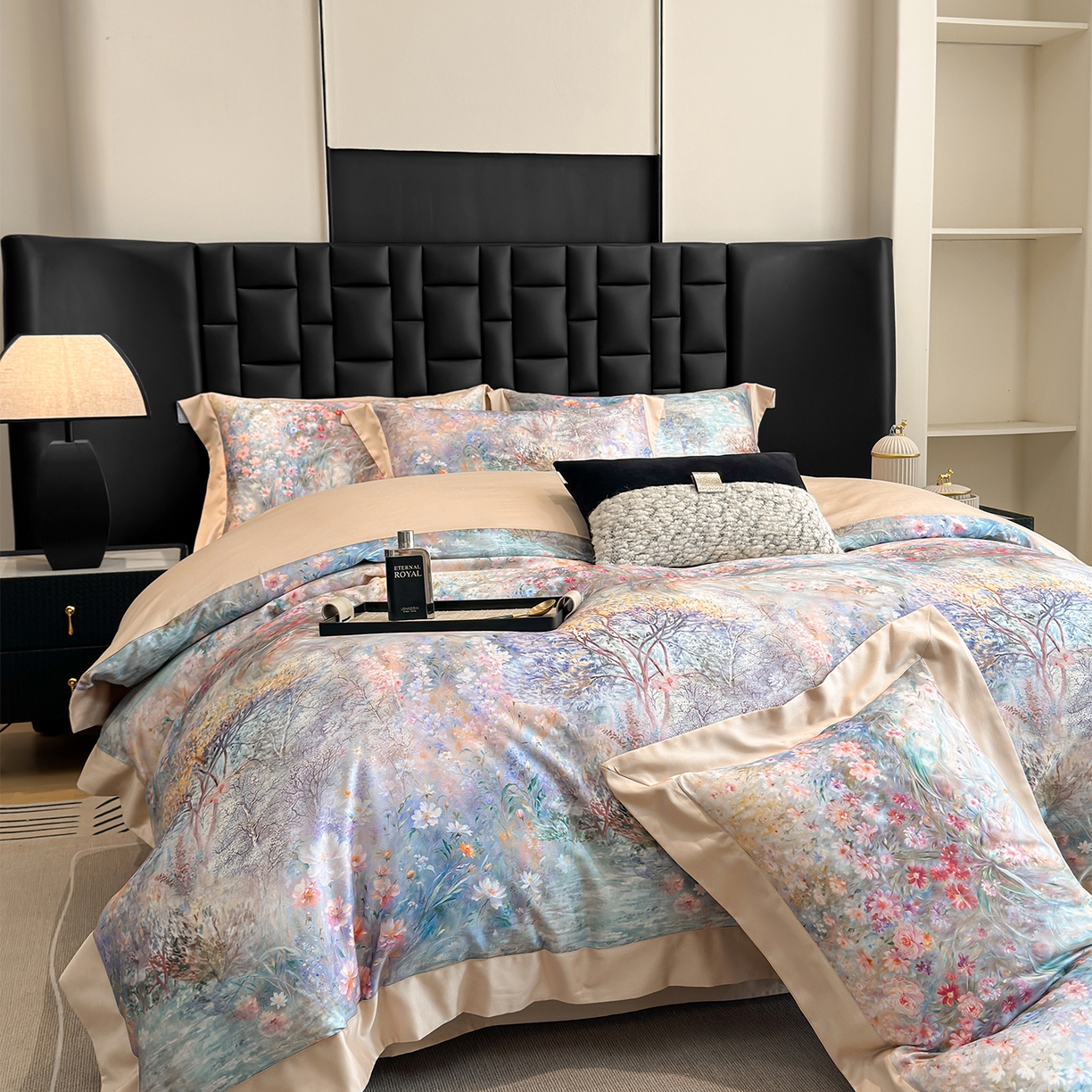 91家纺网 家纺一手货源 找家纺 元元家居（元元被业） 2026新款天丝棉四季款四件套-炫彩系列 开往春天的地铁