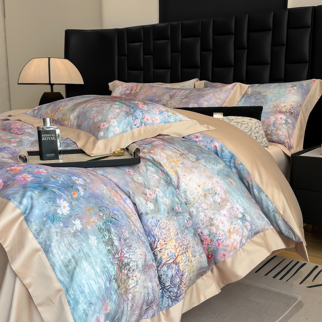 91家纺网 家纺一手货源 找家纺 元元家居（元元被业） 2026新款天丝棉四季款四件套-炫彩系列 开往春天的地铁