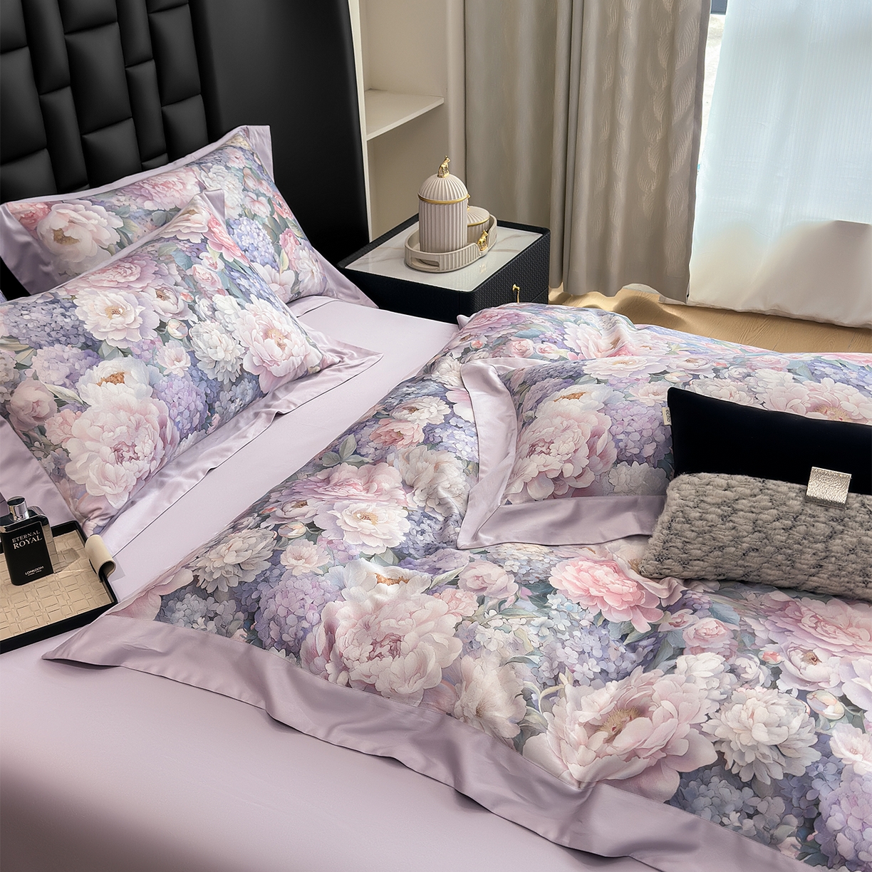 91家纺网 家纺一手货源 找家纺 元元家居（元元被业） 2026新款天丝棉四季款四件套-炫彩系列 如玉如丝