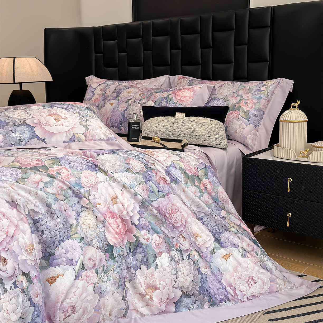 91家纺网 家纺一手货源 找家纺 元元家居（元元被业） 2026新款天丝棉四季款四件套-炫彩系列 如玉如丝