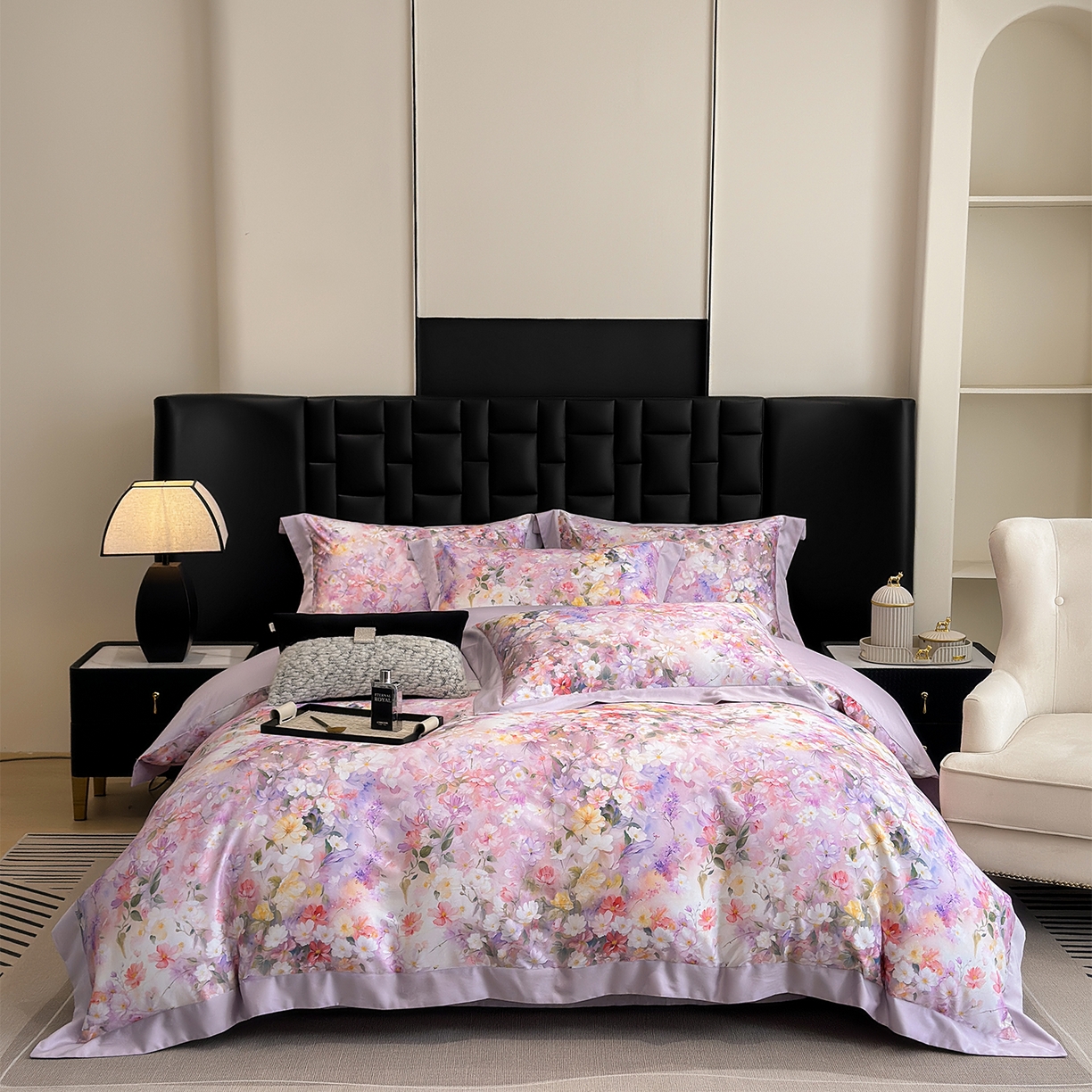 91家纺网 家纺一手货源 找家纺 元元家居（元元被业） 2026新款天丝棉四季款四件套-炫彩系列 闪亮登场