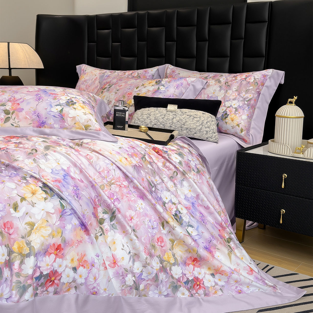 91家纺网 家纺一手货源 找家纺 元元家居（元元被业） 2026新款天丝棉四季款四件套-炫彩系列 闪亮登场