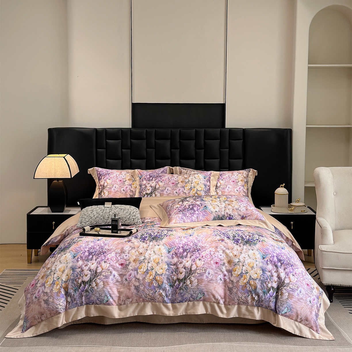 91家纺网 家纺一手货源 找家纺 元元家居（元元被业） 2026新款天丝棉四季款四件套-炫彩系列 恬静生活