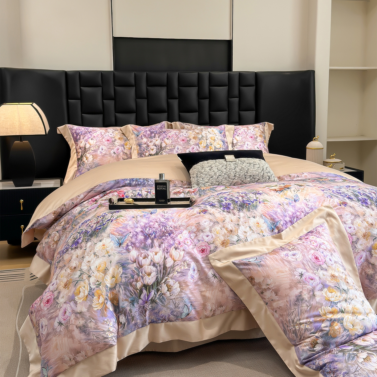 91家纺网 家纺一手货源 找家纺 元元家居（元元被业） 2026新款天丝棉四季款四件套-炫彩系列 恬静生活