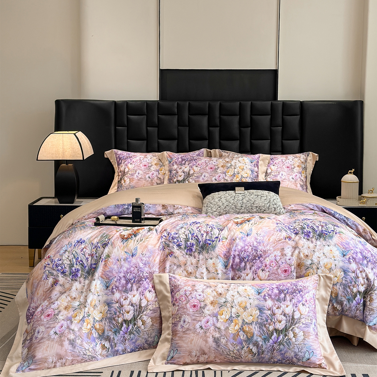 91家纺网 家纺一手货源 找家纺 元元家居（元元被业） 2026新款天丝棉四季款四件套-炫彩系列 恬静生活