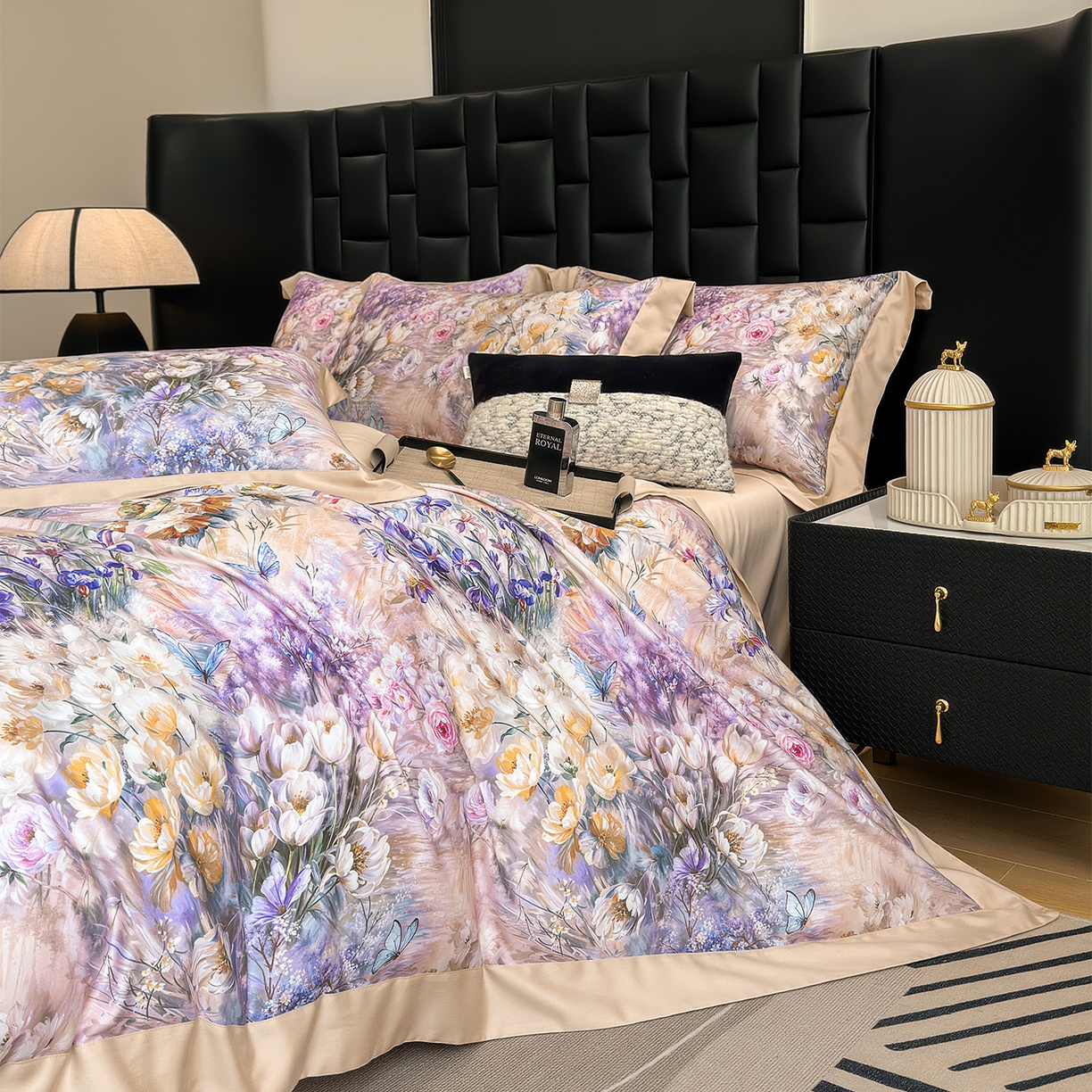 91家纺网 家纺一手货源 找家纺 元元家居（元元被业） 2026新款天丝棉四季款四件套-炫彩系列 恬静生活