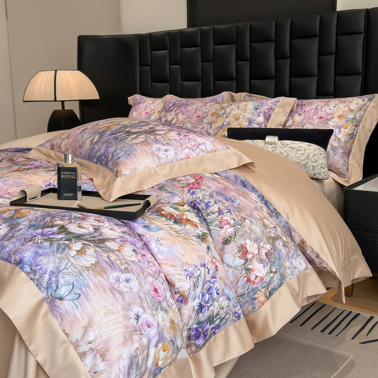 91家纺网 家纺一手货源 找家纺 元元家居（元元被业） 2026新款天丝棉四季款四件套-炫彩系列 恬静生活