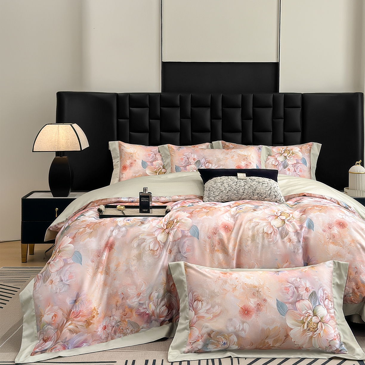 91家纺网 家纺一手货源 找家纺 元元家居（元元被业） 2026新款天丝棉四季款四件套-炫彩系列 秀灵儿