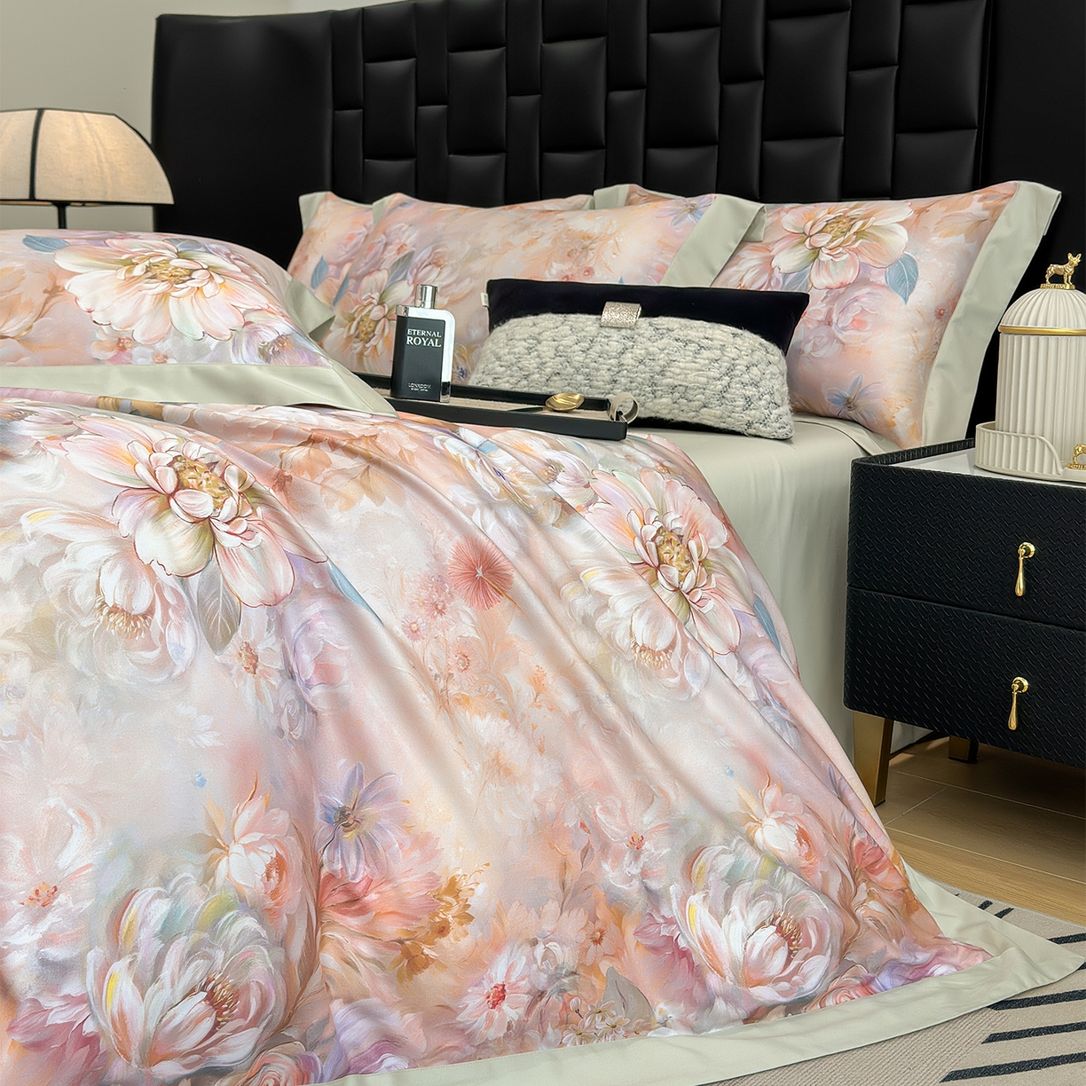 91家纺网 家纺一手货源 找家纺 元元家居（元元被业） 2026新款天丝棉四季款四件套-炫彩系列 秀灵儿