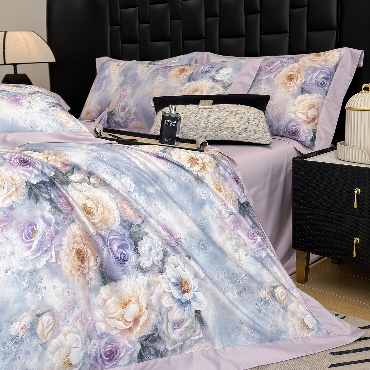 91家纺网 家纺一手货源 找家纺 元元家居（元元被业） 2026新款天丝棉四季款四件套-炫彩系列 挚爱