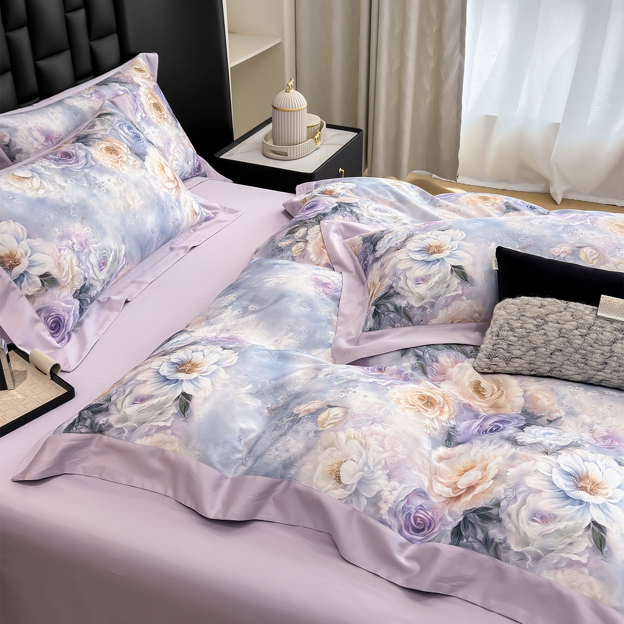 91家纺网 家纺一手货源 找家纺 元元家居（元元被业） 2026新款天丝棉四季款四件套-炫彩系列 挚爱