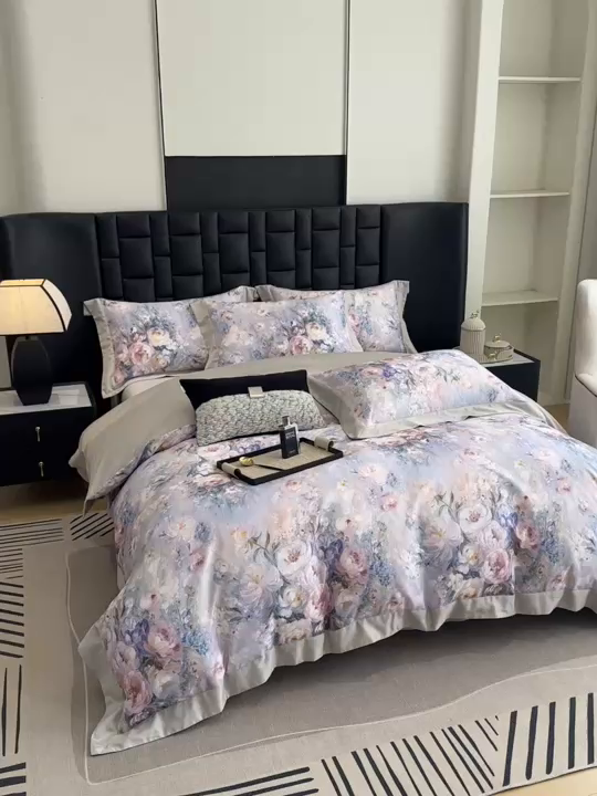 91家纺网 家纺一手货源 找家纺 （总）元元家居（元元被业） 2026新款天丝棉四季款四件套-炫彩系列