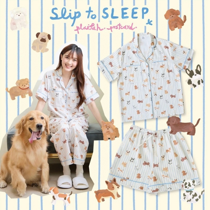 91家纺网 家纺一手货源 找家纺 （总）妍景2025新款25671-泰系卡通小狗套装