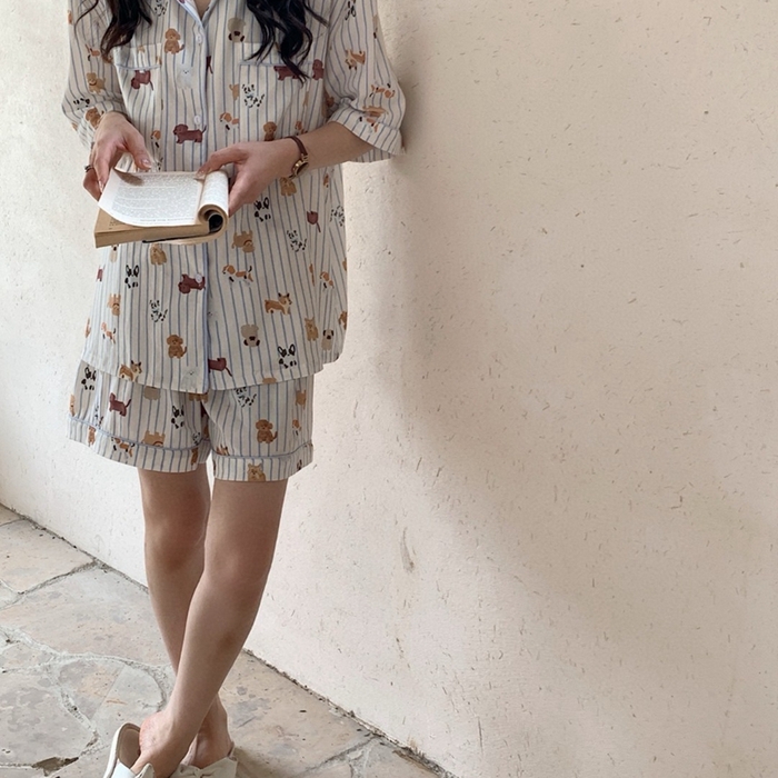 91家纺网 家纺一手货源 找家纺 （总）妍景2025新款25671-泰系卡通小狗套装