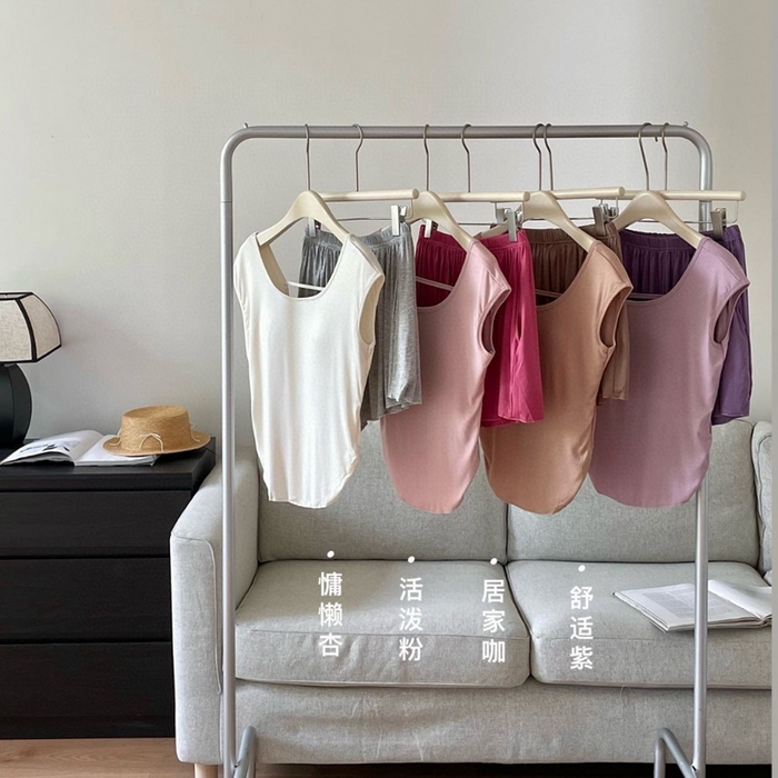 91家纺网 家纺一手货源 找家纺 （总）妍景2025新款839宅女日记带胸垫美背套装