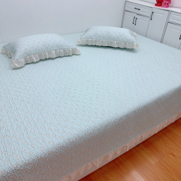 91家纺网 家纺一手货源 找家纺 暖居 2025新款纯棉绗缝夹棉榻榻米支持定制防滑全棉印花小碎花农村大炕盖三件套系列兰庭