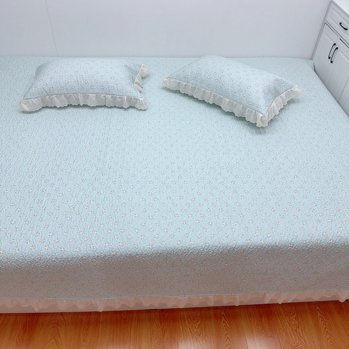 91家纺网 家纺一手货源 找家纺 暖居 2025新款纯棉绗缝夹棉榻榻米支持定制防滑全棉印花小碎花农村大炕盖三件套系列兰庭