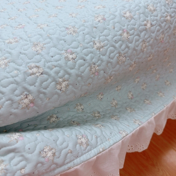 91家纺网 家纺一手货源 找家纺 暖居 2025新款纯棉绗缝夹棉榻榻米支持定制防滑全棉印花小碎花农村大炕盖三件套系列兰庭