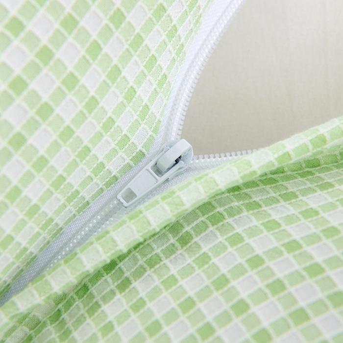 91家纺网 家纺一手货源 找家纺 大熊2025新款全棉格子水洗棉荞麦枕全荞麦壳填充 格子组合款荞麦枕-粉一只