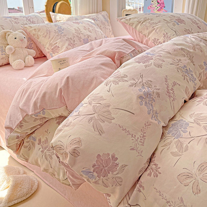 91家纺网 家纺一手货源 找家纺 （总）小懒猪 2025年新款花卉小清新全棉13372四件套