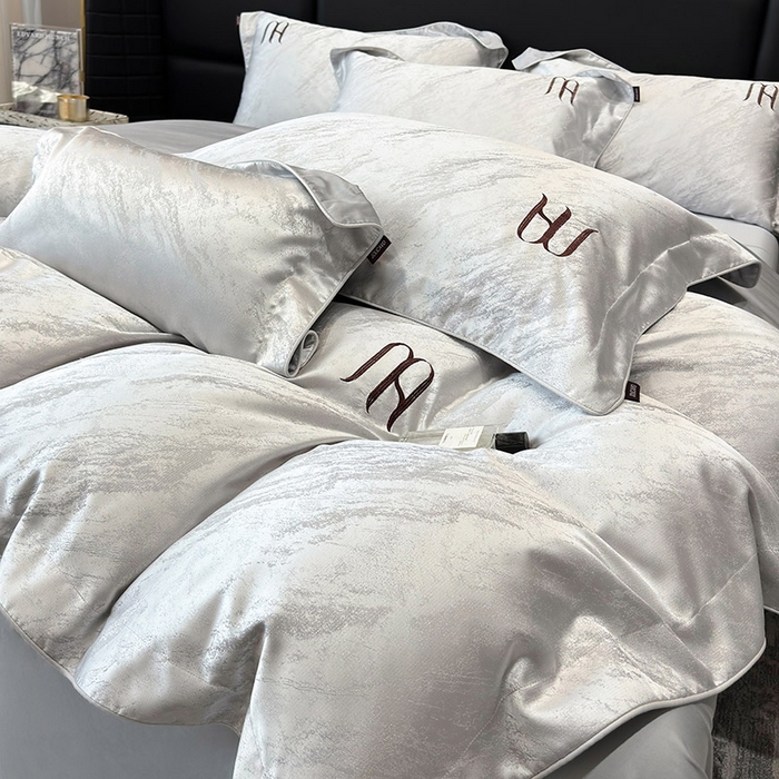  2025春夏新款A类天丝棉提花四件套-丝蕴 丝蕴-蒂奥银