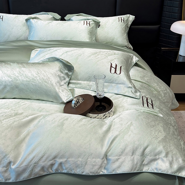 91家纺网 家纺一手货源 找家纺 （总）2025春夏新款A类天丝棉提花四件套-丝蕴