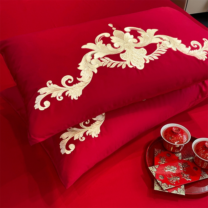 91家纺网 家纺一手货源 找家纺 2024新款双面磨毛绣花婚庆四件套-汇总花嫁喜事