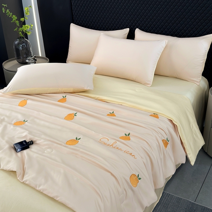 91家纺网 家纺一手货源 找家纺 （总）益多眠 2025新款水洗真丝刺绣夏被夏凉被空调被四件套