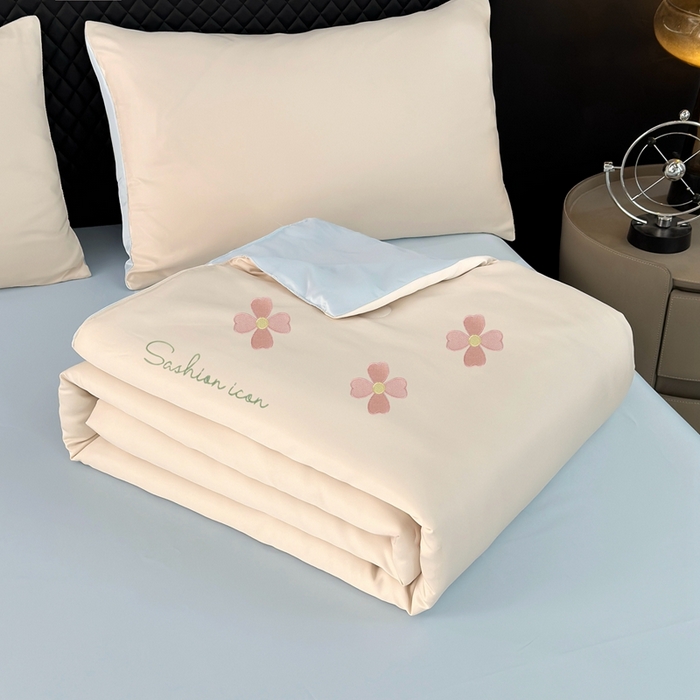 91家纺网 家纺一手货源 找家纺 （总）益多眠 2025新款水洗真丝刺绣夏被夏凉被空调被四件套