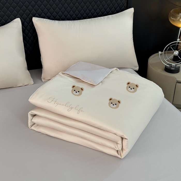 91家纺网 家纺一手货源 找家纺 （总）益多眠 2025新款水洗真丝刺绣夏被夏凉被空调被四件套