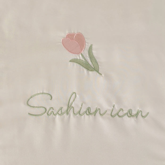 91家纺网 家纺一手货源 找家纺 益多眠 2025新款水洗真丝刺绣夏被夏凉被空调被四件套 郁金香-奶白绿