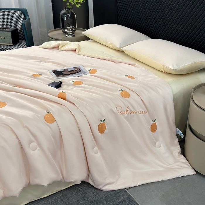 91家纺网 家纺一手货源 找家纺 （总）益多眠 2025新款水洗真丝刺绣夏被夏凉被空调被四件套